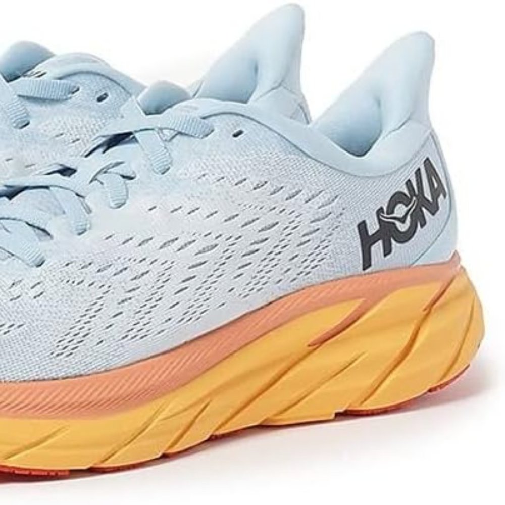 Hoka Light Blue and Yellow Running Shoes